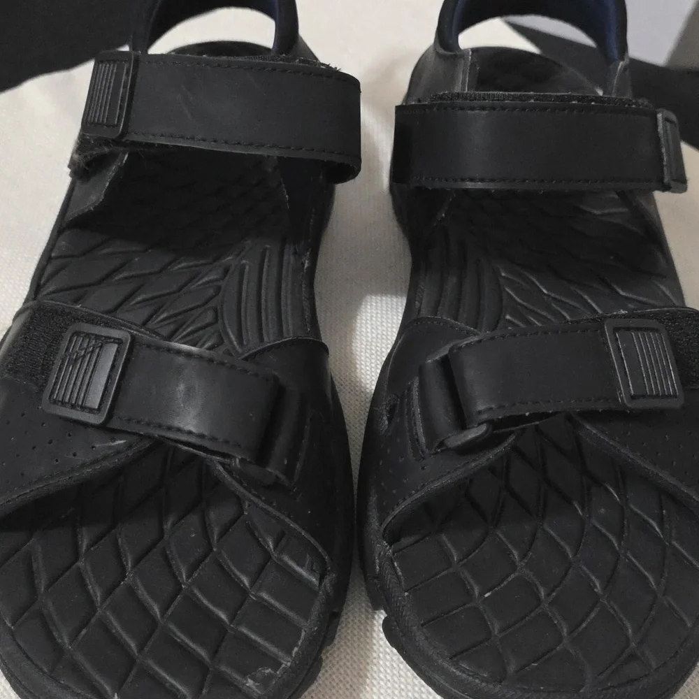 Nunn Bush Men's Black Outdoor Sandals Shoes Hook & Loop Straps Sz‎ 10 EUC